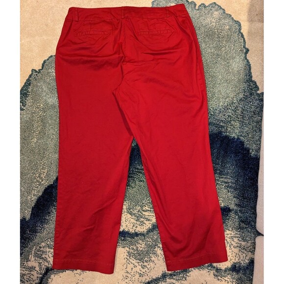 Dalia Collection Size 14 Red Casual Chino Ankle Pants - Picture 3 of 5